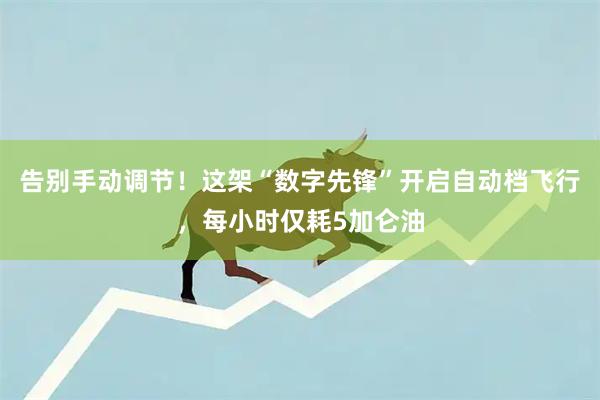 告别手动调节！这架“数字先锋”开启自动档飞行，每小时仅耗5加仑油